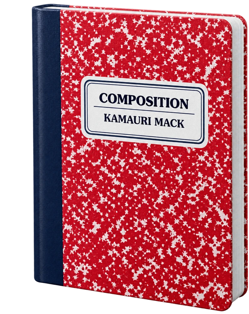 Kamauri Mack red composition notebook